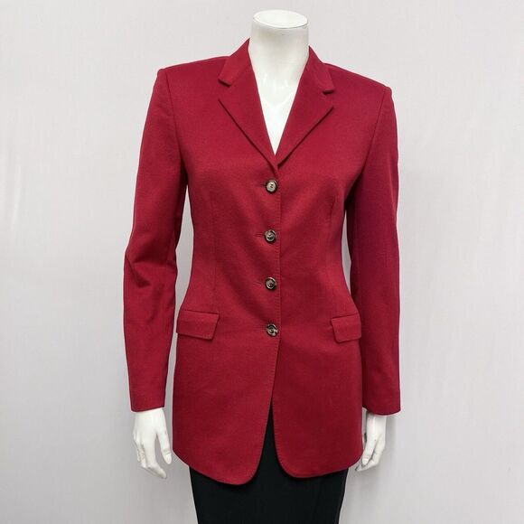 Piazza Sempione Cashmere‎ Jacket Red 97% Cashmere IT 38 Size 4 - Picture 1 of 6